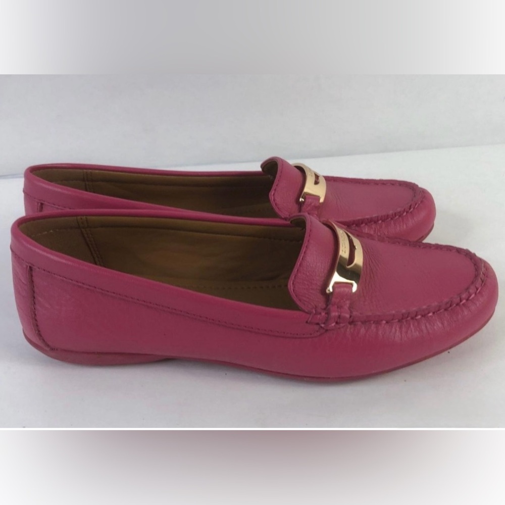 Coach Women's Olympia Leather Dahlia Flats size 7.5 M